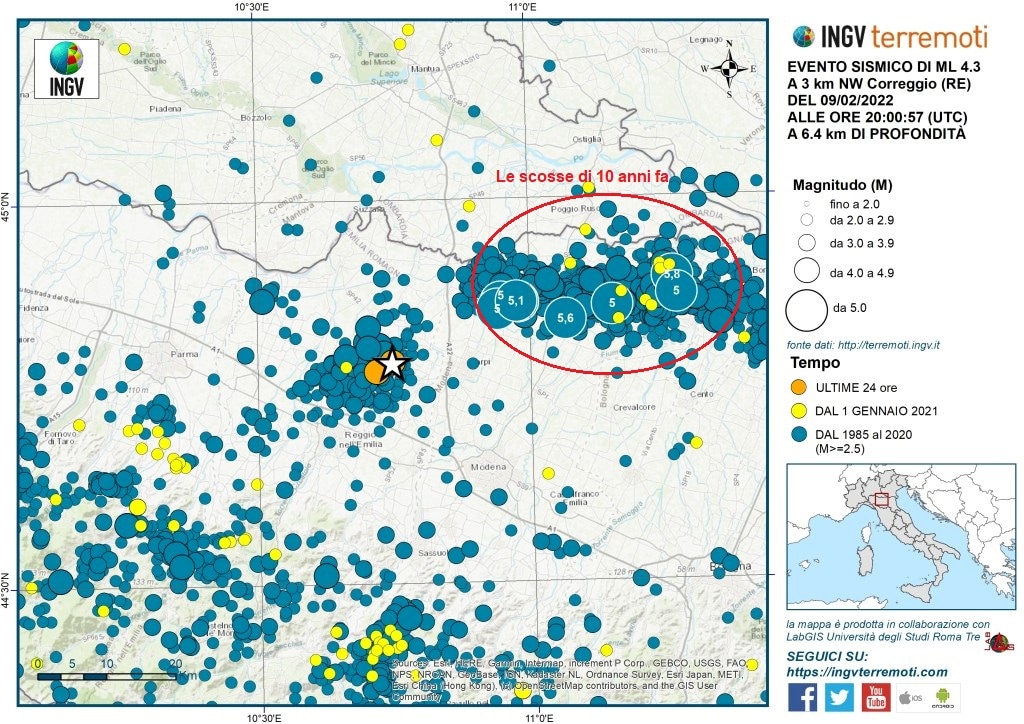 Terremoto oggi modena